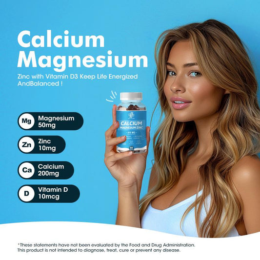 iMATCHME Calcium Magnesium Zinc Gummies 410mg with Elderberry Extract Support, Bone, Teeth,Nerve & Muscle Health Relaxed Mood Mmune System Booster