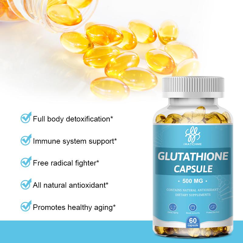 iMATCHME Glutathione Capsules Collagen Antioxidant Anti-Aging Boosting Immunity Dull Skin Whitening Supplement Vitamin C