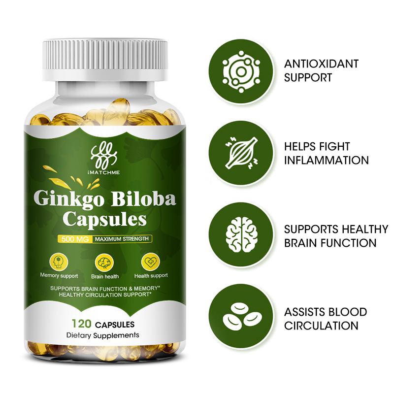 Ginkgo Biloba Extra Strength - Supports Brain Function & Memory Support, 120 Vegetarian Capsules