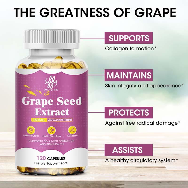 iMATCHME Grapeseed Extract 100mg 120 capsules Grape Seed Oil