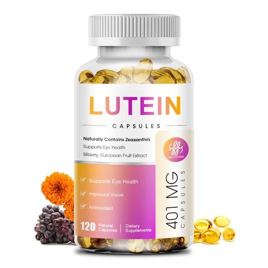 iMATCHME Lutein Zeaxanthin Capsules with Grape Seed,Bilberry Supports Eye Health Improved Vision Eliminate Yellow Spots & Pigments Antioxidant