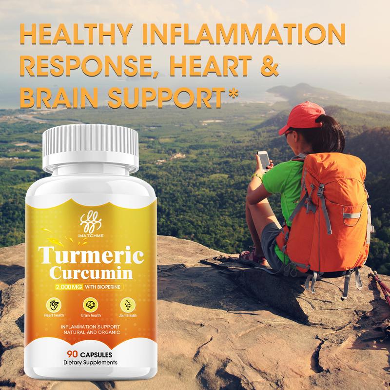 Turmeric Curcumin Capsules Dietary Supplements 2000mg with Bioperine