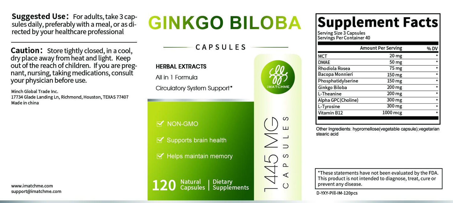 Ginkgo Biloba Capsules Herbal Extracts