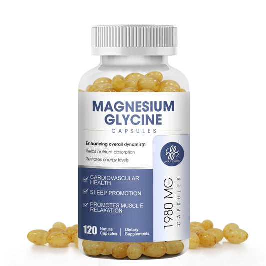 Magnesium Glycinate Fully Chelated, High Absorption Formula with Magnesium Bisglycinate Chelate for Nerve, Muscle & Bone Health Support, Vegan, Gluten Free