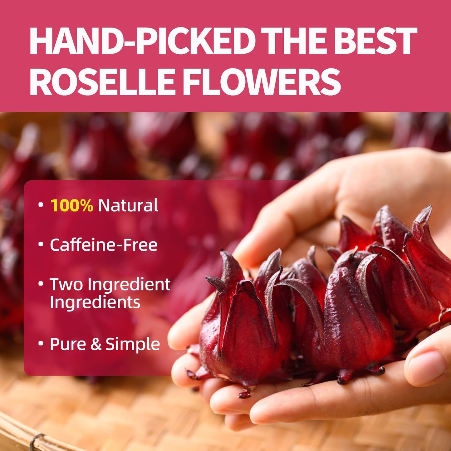 iMATCHME Natural Roselle Tea Rich in vitamin C and Anthocyanins Strengthens the Immune System, Skin Beauty, Promotes Digestion